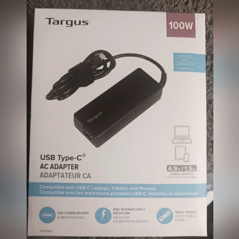 TARGUS USB Type-C AC Adapter 100W model APA108